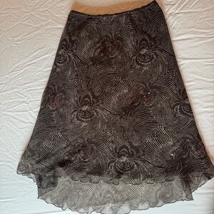 Elegant Black Patterned Women's Skirt